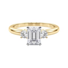 GIA 1.50ct Emerald 3-Stone Past, Present & Future 18K Yellow Gold Diamond Ring