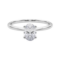 GIA 1,50ct ovale con solitario incastonato  Anello con diamante
