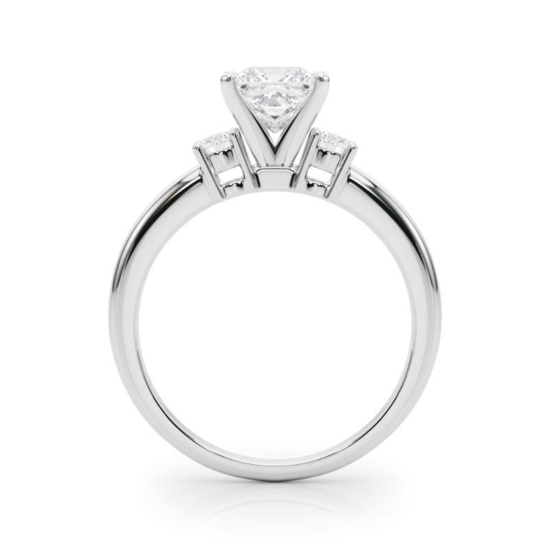 GIA 1,50ct Princesse 3 pierres Passé, présent et futur  Bague en diamant Neuf - En vente à New York, NY