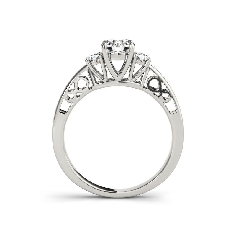 GIA 1,50ct Round 3-Stone Open Gallery Infinity  Anello con diamante In condizioni Nuovo in vendita a New York, NY