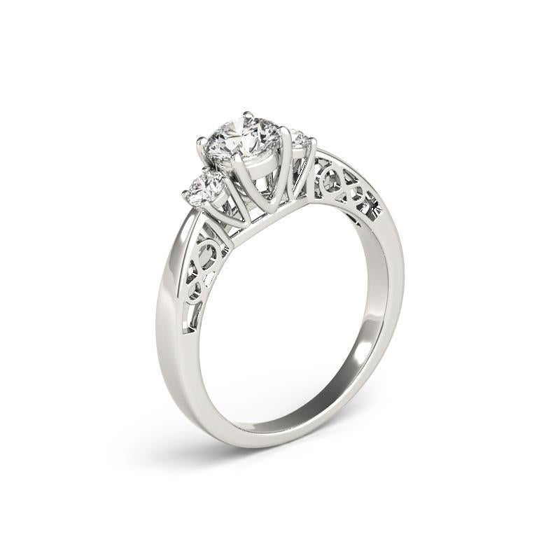 Donna GIA 1,50ct Round 3-Stone Open Gallery Infinity  Anello con diamante in vendita