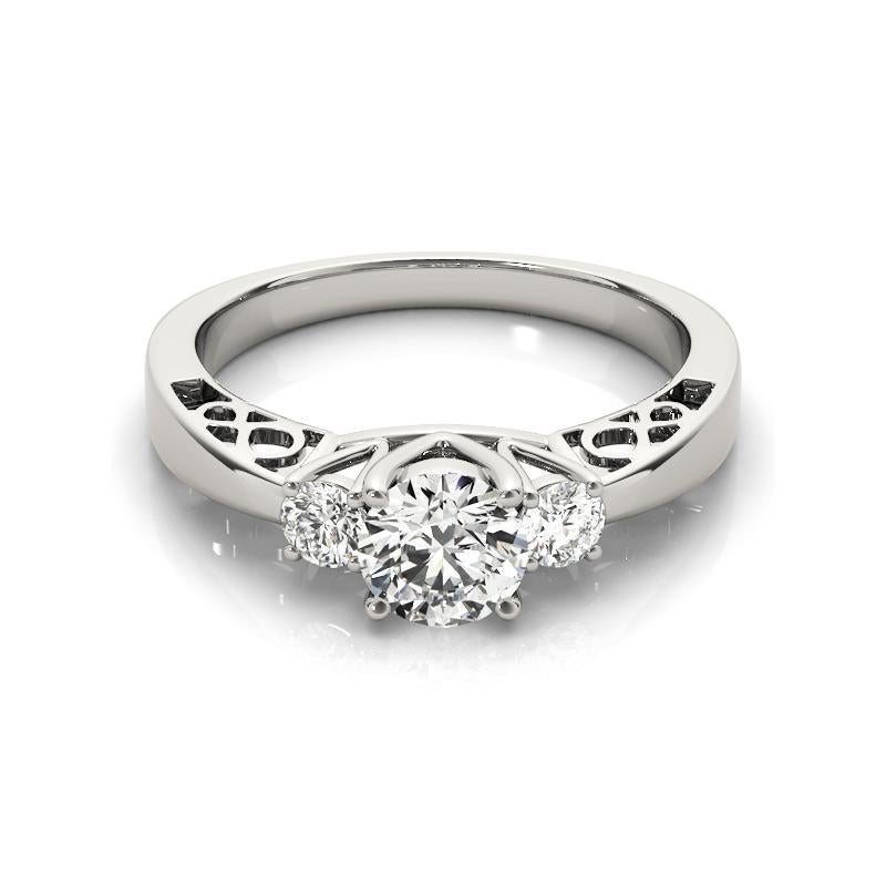GIA 1.50ct Round 3-Stone Open Gallery Infinity (Galerie ouverte)  Bague en diamant