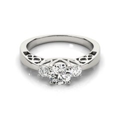 GIA 1.50ct Round 3-Stone Open Gallery Infinity (Galerie ouverte)  Bague en diamant