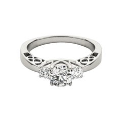 GIA 1,50ct Round 3-Stone Open Gallery Infinity  Anello con diamante