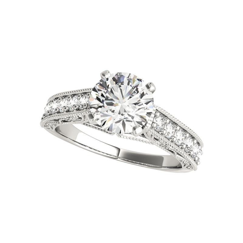 GIA 1,50ct Runder Solitär Kanal Filigran Spalier Weißgold Diamantring