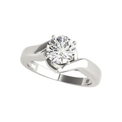 GIA 1.50ct Solitario rotondo Contemporary Swirl  Anello con diamante