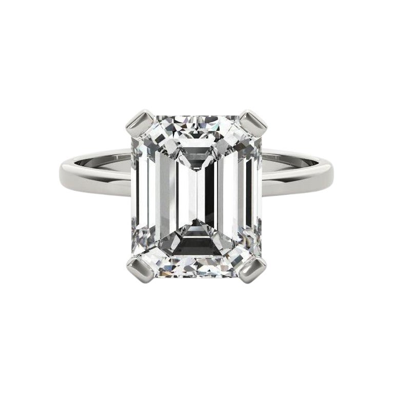 GIA 1.50ct Solitaire Emerald 4-Prong Basket Diamond Ring
