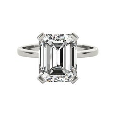 GIA 1.50ct Solitaire Emerald 4-Prong Basket Diamond Ring