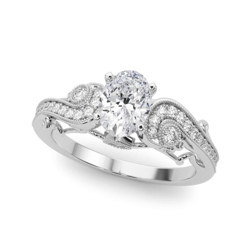 GIA 1.51 Karat Oval Drei-Stein-gekrümmt Bypass  Diamantring (Ovalschliff) im Angebot