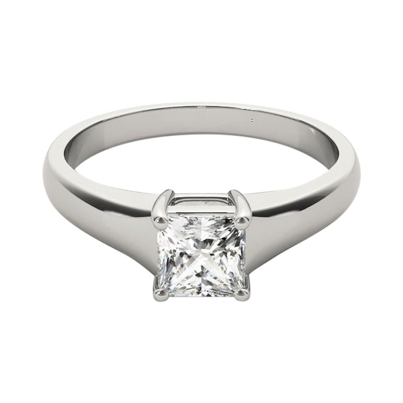 GIA 1.51 Carati Taglio Principessa Solitario a Quattro Punte  Anello con diamante