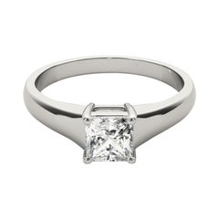 GIA 1.51 Carati Taglio Principessa Solitario a Quattro Punte  Anello con diamante
