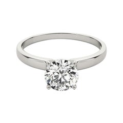 GIA 1.51 carati, solitario rotondo, fascia con bordo quadrato  Anello con diamante