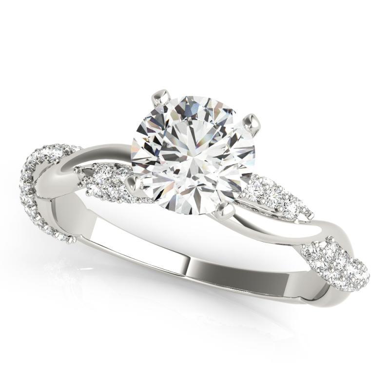 GIA 1,51 Carati Rotondo con Pave intrecciato  Anello con diamante In condizioni Nuovo in vendita a New York, NY