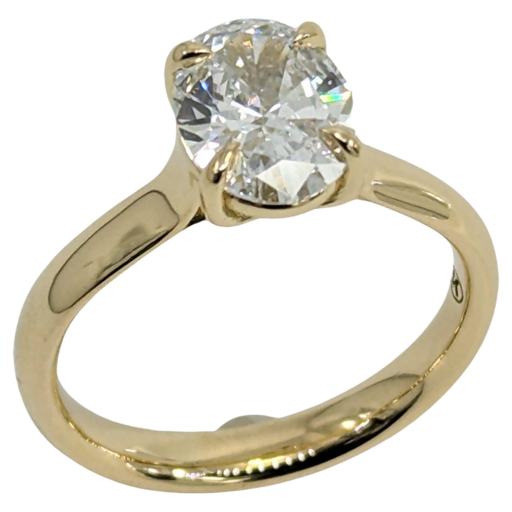 For Sale:  GIA 1.51 Certified Diamond  Engagement Ring in 18 Karat Gold