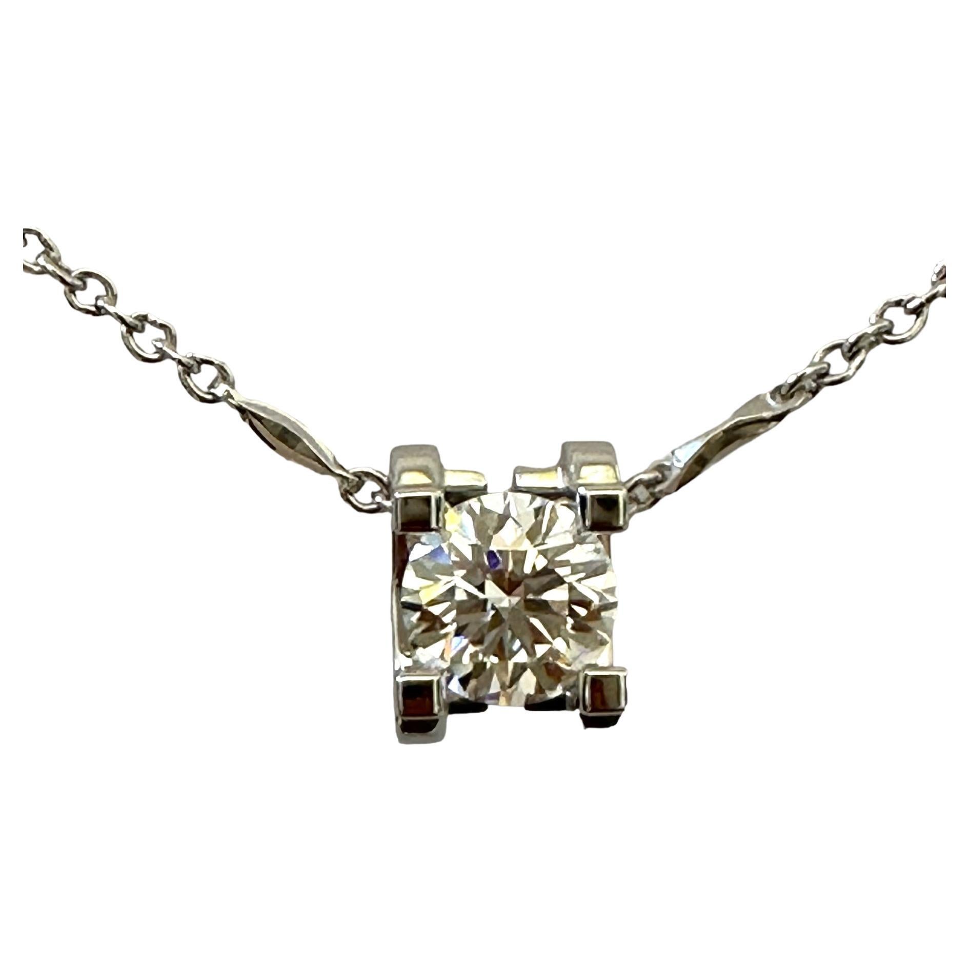 GIA 1.51ct E VS1 3 Excellent Pendant Necklace For Sale