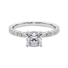 GIA 1.51ct Cushion Solitaire with Half Eternity  Bague en diamant