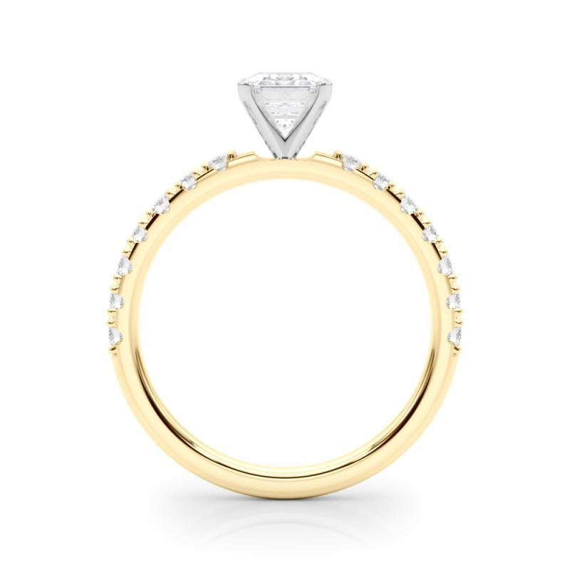 GIA 1.51ct Emeraude Solitaire avec Demi-Eternité Bague diamant en or jaune 18K Neuf - En vente à New York, NY