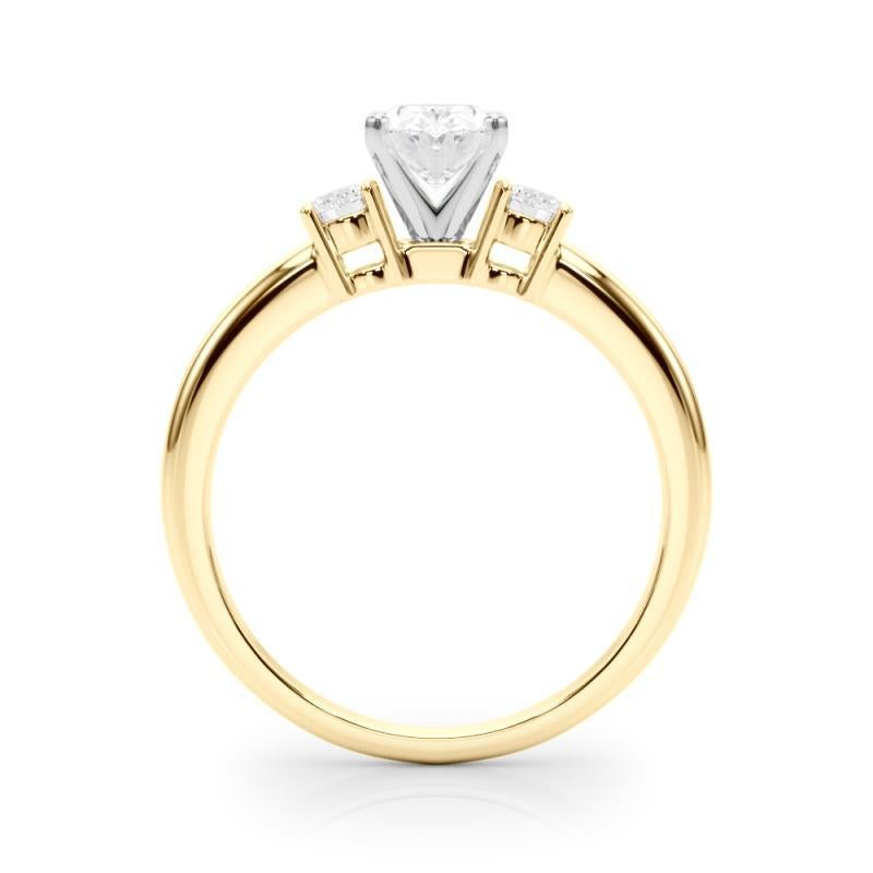 GIA 1,51ct Ovale a 3 pietre Passato, Presente e Futuro Anello con diamanti in oro giallo 18K In condizioni Nuovo in vendita a New York, NY