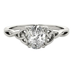 GIA 1.51ct Oval Solitaire Openwork Celtic Knot  Diamond Ring
