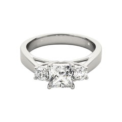 GIA 1.51ct Princess 3-Stone Past, Present & Future  Diamond Ring