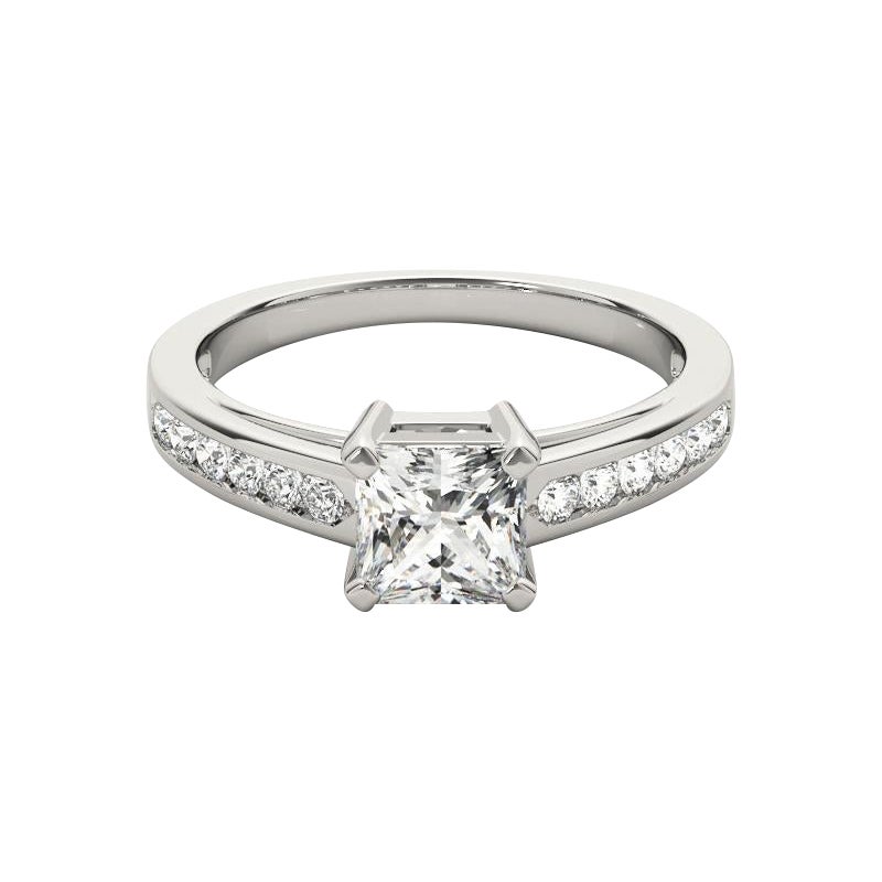 GIA 1.51ct Princess einreihiger kanalisierter Dom-Diamantring