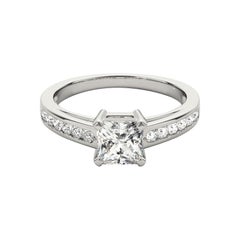 GIA 1.51ct Princess einreihiger kanalisierter Dom-Diamantring