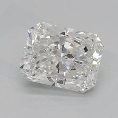 GIA 1.51ct Radiant Solitaire Twisted Square Band 18K White Gold Diamond Ring