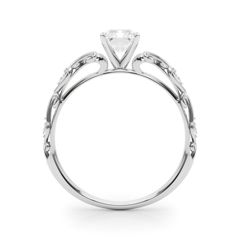 GIA 1,51ct Radiant Vintage 3-Stein Herz & Vine 18K Weißgold Diamantring im Zustand „Neu“ im Angebot in New York, NY