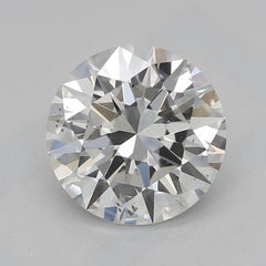 GIA 1.51ct Round Solitaire Futuristic Chevron 18K White Gold Diamond Ring