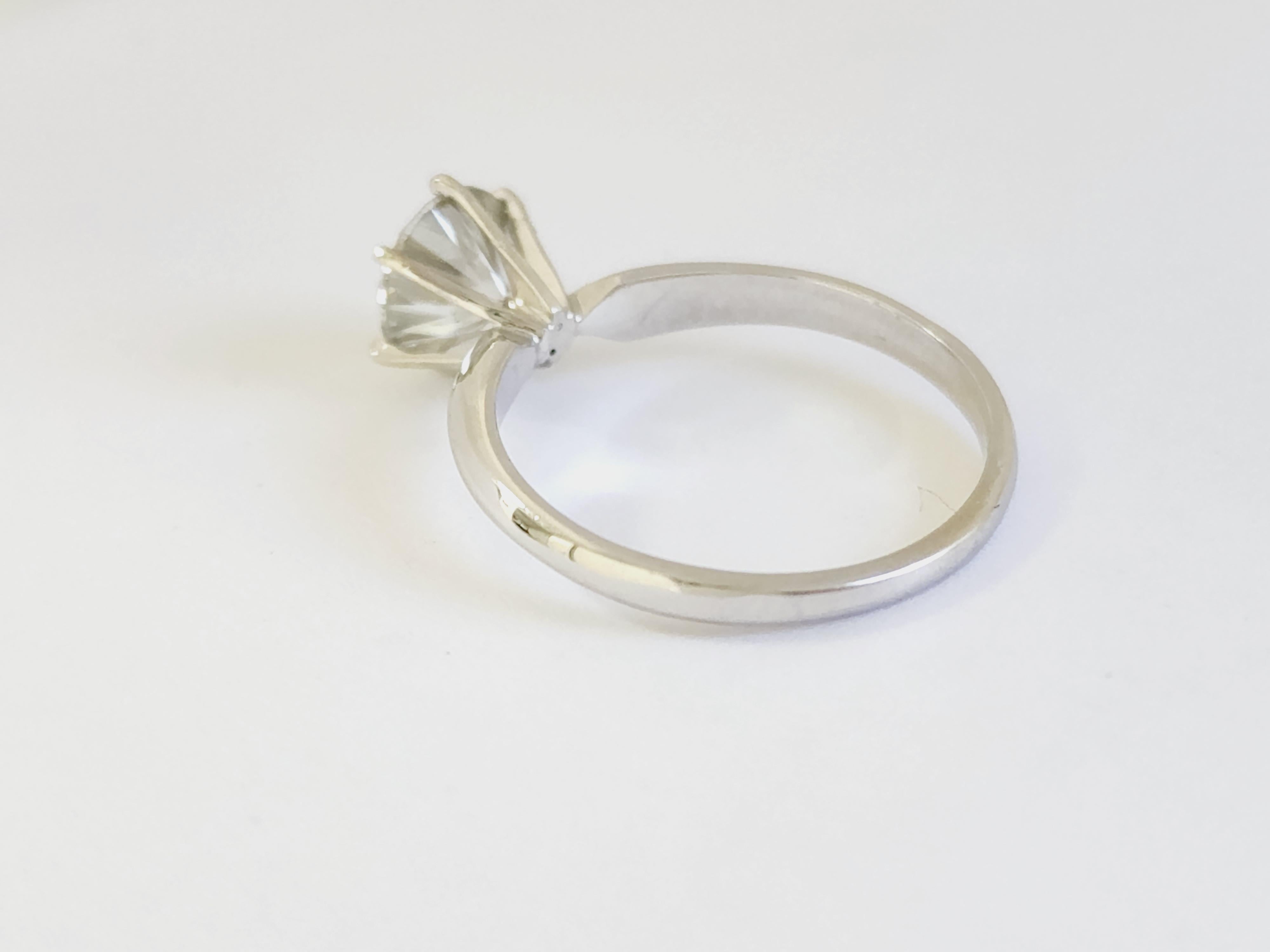 Round Cut GIA 1.52 Carat Natural Fancy Light Grey Round Diamond Ring 14 Karat White Gold