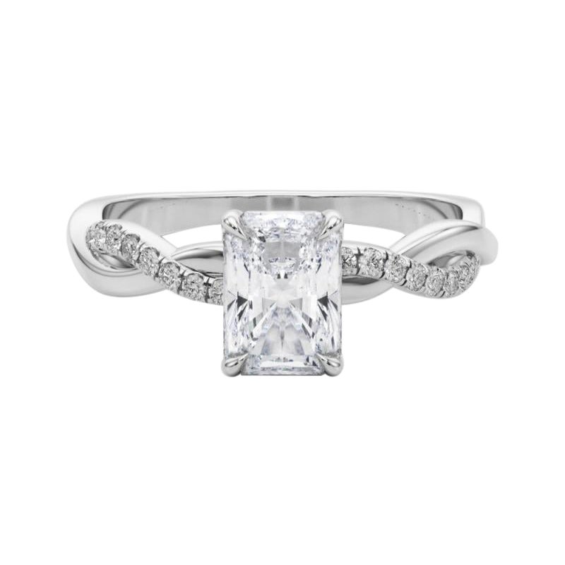 GIA 1.52 quilates Pave Entrelazado Naturaleza Banda Radiante Anillo de diamantes