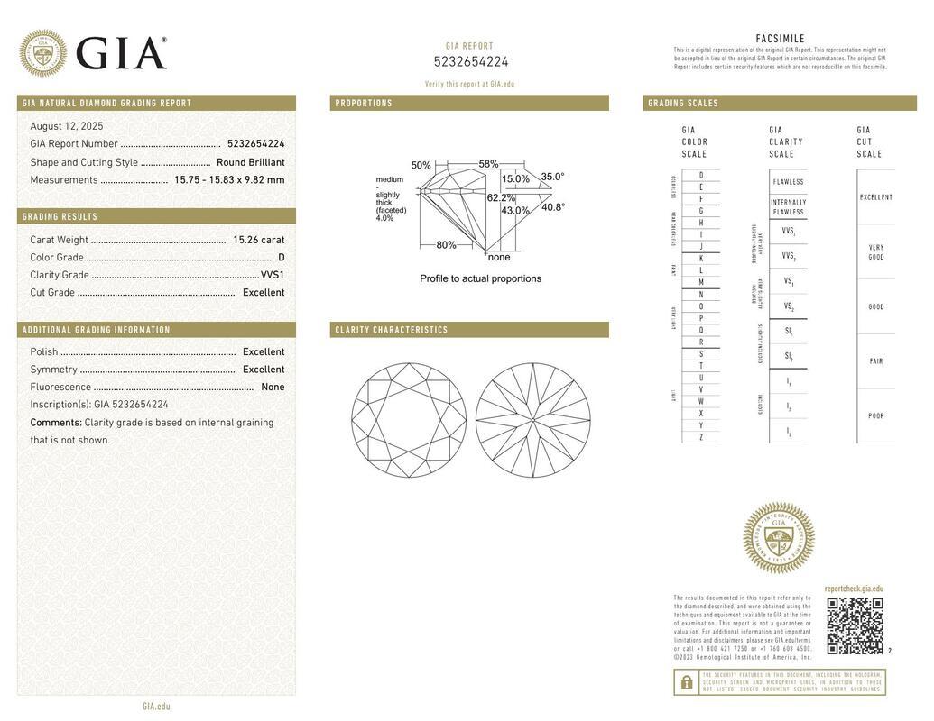 Contemporaneo GIA Anello con diamante rotondo a tre pietre e baguette affusolata in oro bianco 18 carati da 15,26 ct. in vendita