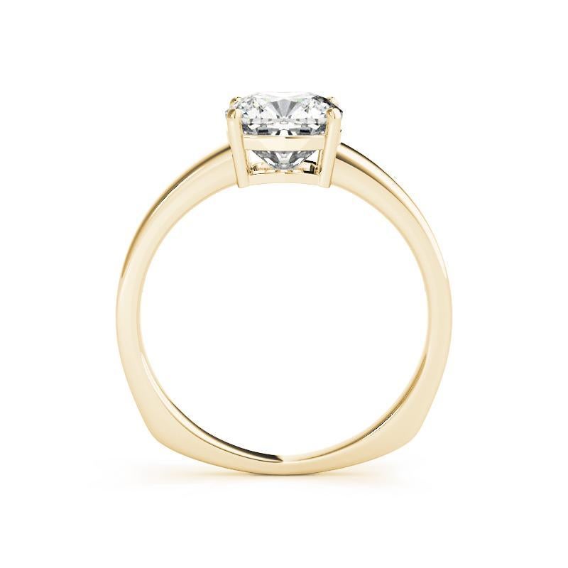 GIA 1.52ct Cushion Solitaire Four-Prong Euro Shank Anillo de Diamantes de Oro Amarillo en Nuevo estado para la venta en New York, NY