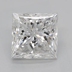 GIA 1.52ct Princess Solitaire Multi-Row Beveled Shank White Gold Diamond Ring