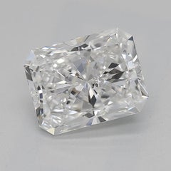 GIA 1.52ct Radiante Princesa Canal Solitario Centro Anillo de Diamantes de Oro Blanco