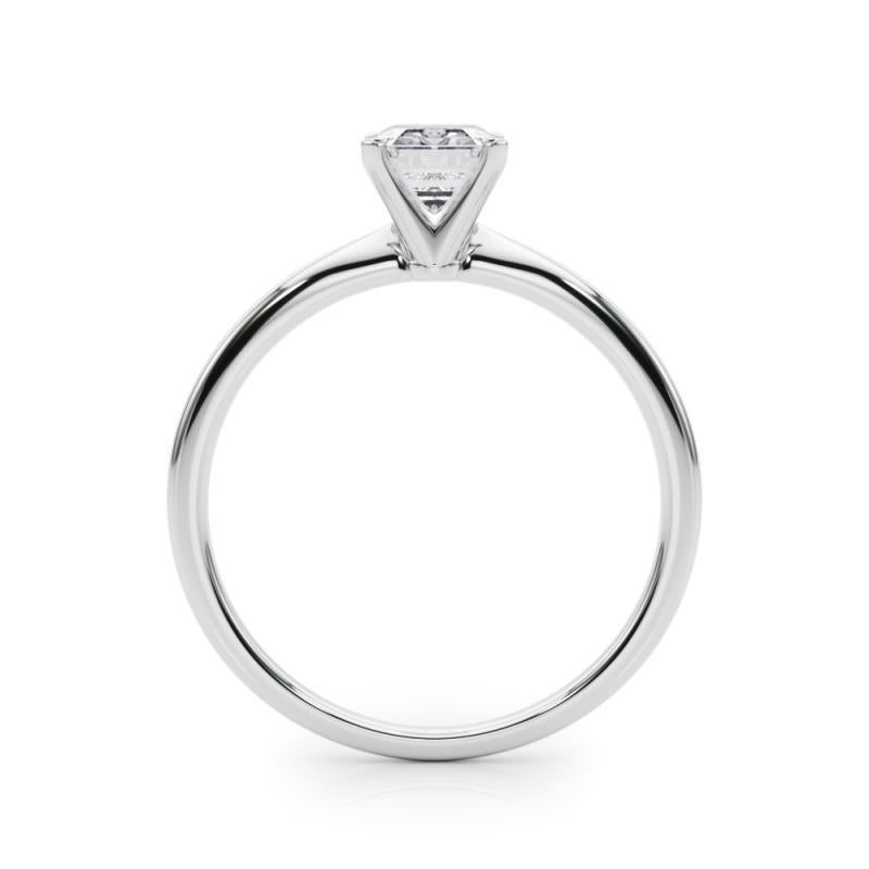 GIA 1,52ct Radiant Slim Band Prong Set Solitaire in oro bianco 18K Diamond Ring In condizioni Nuovo in vendita a New York, NY