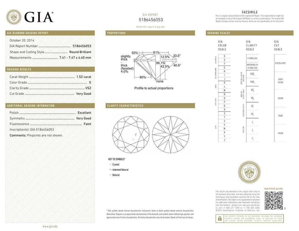 Contemporaneo GIA 1,52 carati di diamante rotondo Pave Paisley Leaf & Vine Shank in oro giallo 18K in vendita