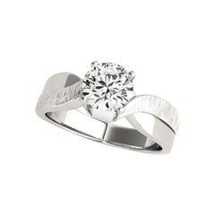GIA 1.52ct Round Solitaire Bright Shine & Brushed White Gold Diamond Ring