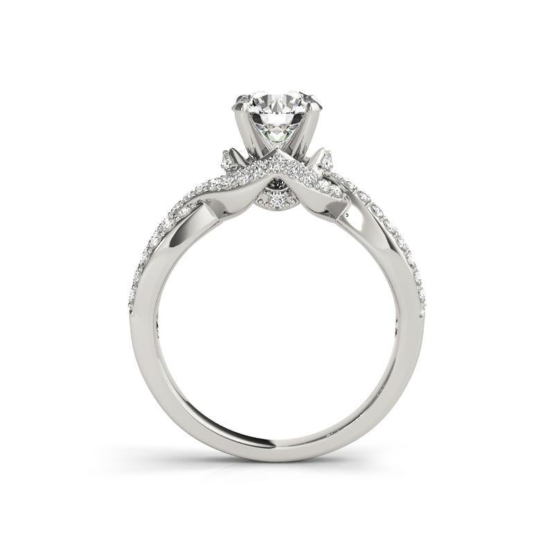 GIA 1,52ct Solitario rotondo Infinity Symbol Halo Anello di diamanti in oro bianco 18K In condizioni Nuovo in vendita a New York, NY