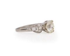 GIA 1.53 Carat Art Deco Diamond Platinum Engagement Ring