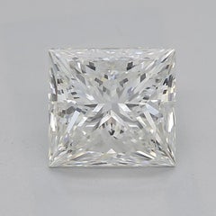 GIA 1.53 Carat Princess Curved Bypass Pave Shank 18K White Gold Diamond Ring