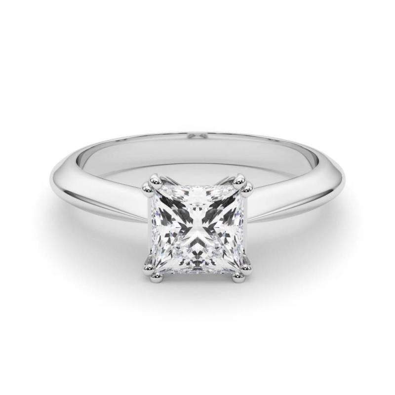 GIA 1,53 Quilates Princesa Solitaria Tulipán Catedral  Anillo de diamantes Corte princesa en venta