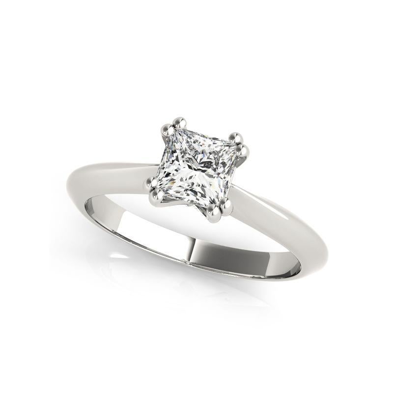 GIA 1,53 Quilates Princesa Solitaria Tulipán Catedral  Anillo de diamantes en Nuevo estado para la venta en New York, NY