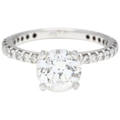 GIA 1.53 Carat Round Diamond 14 Karat White Gold Engagement Ring