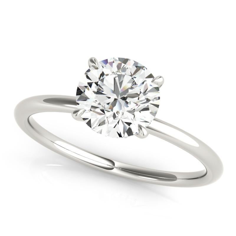 Taille ronde GIA 1.53ct Round Solitaire Double Hidden Halo  Bague en diamant en vente