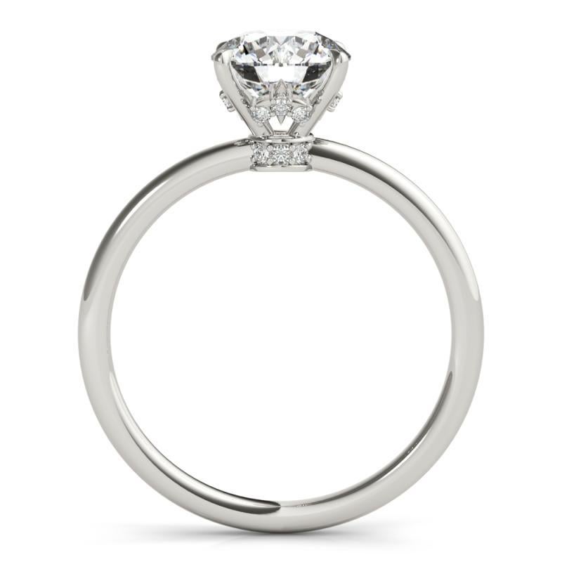 GIA 1.53ct Round Solitaire Double Hidden Halo  Bague en diamant Neuf - En vente à New York, NY