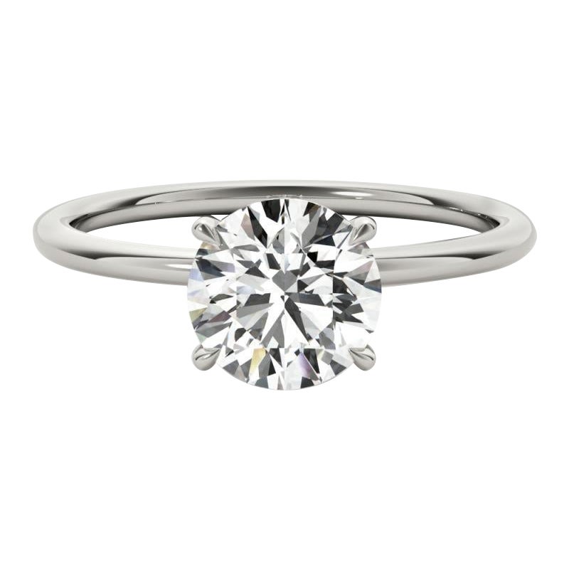 GIA 1.53ct Round Solitaire Double Hidden Halo  Bague en diamant
