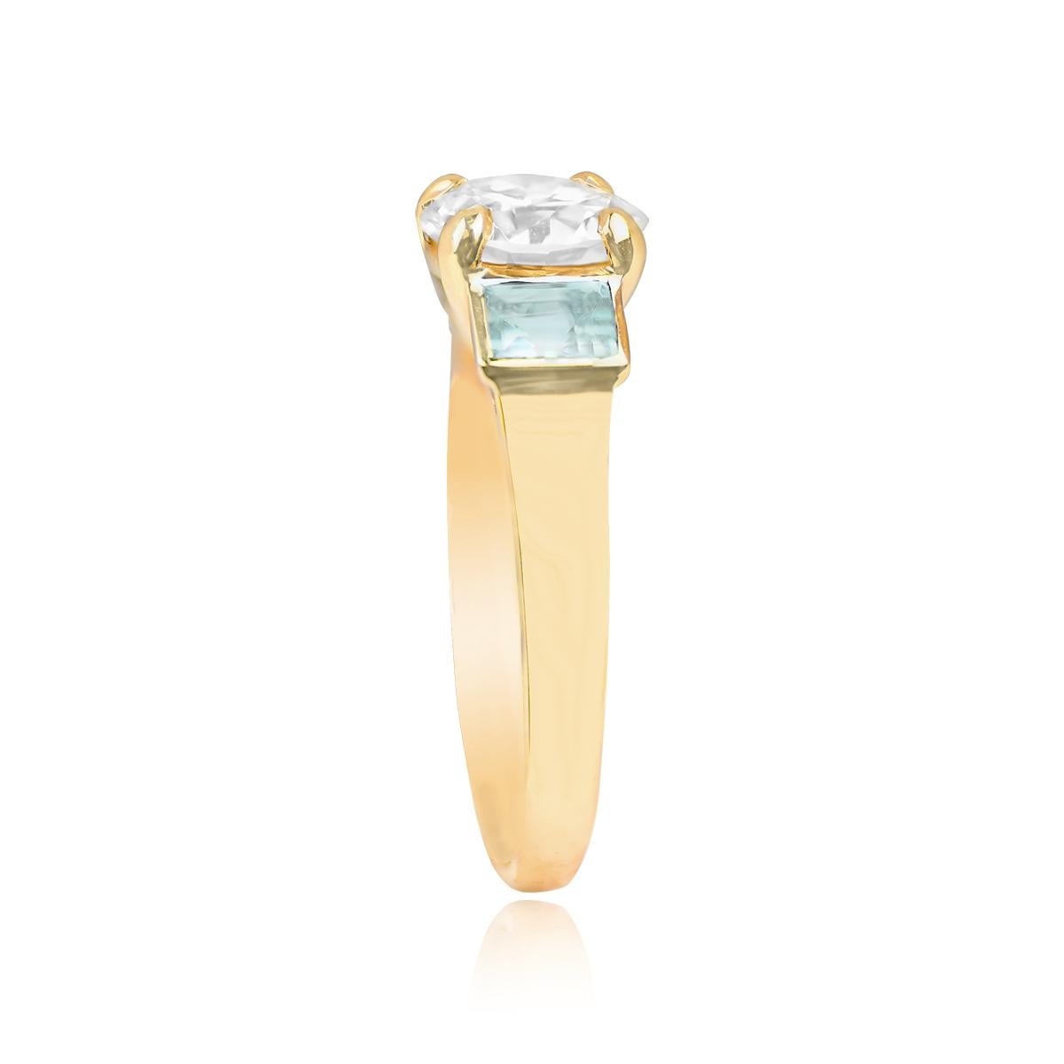 Art Deco GIA 1.54ct Old European Cut Diamond Engagement Ring, 18k Yellow Gold For Sale