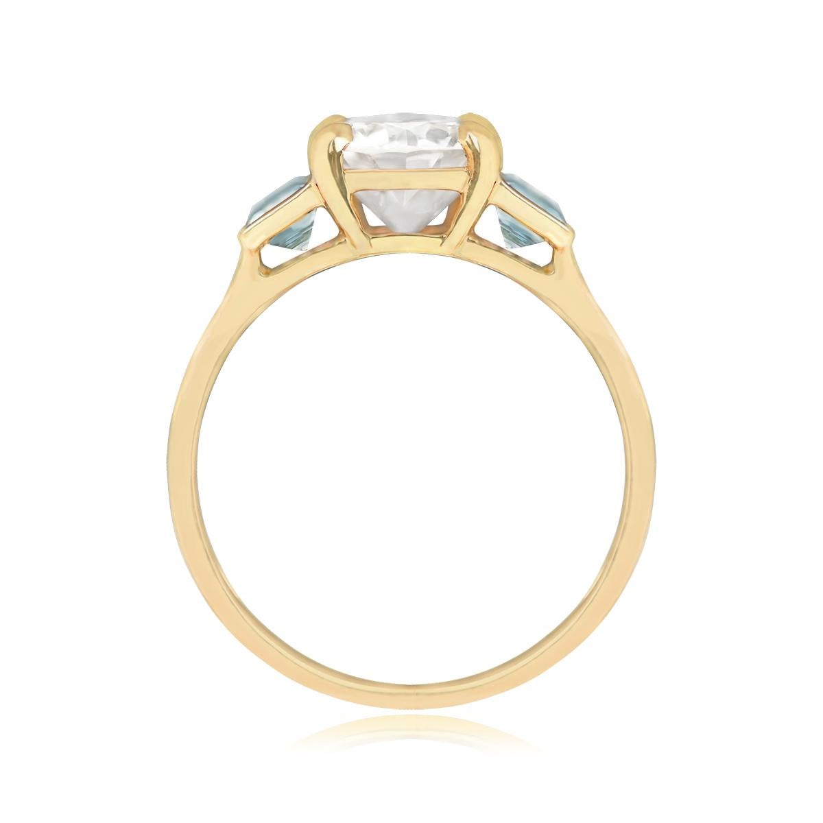 GIA 1.54ct Old European Cut Diamond Engagement Ring, 18k Yellow Gold In Excellent Condition For Sale In New York, NY