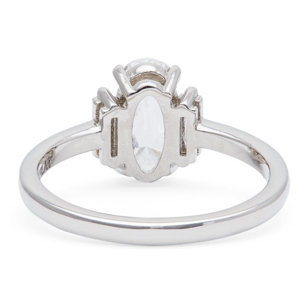 GIA 1.55 Carats Cushion Cut Diamond Platinum Ring 1